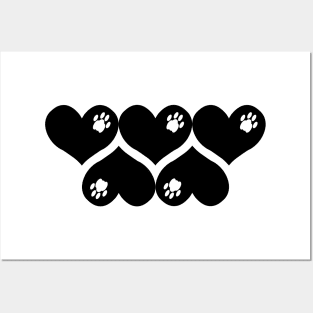 Hearts, Hearts, Hearts - and Paws Posters and Art